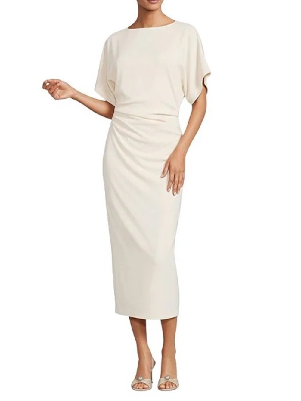 Antonio Melani Carter Short Sleeve Crew Neck Crepe Sheath Midi Dress 6